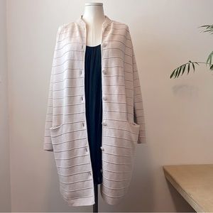 COS Long, Textured Cardigan in Oatmeal Colour (Medium)